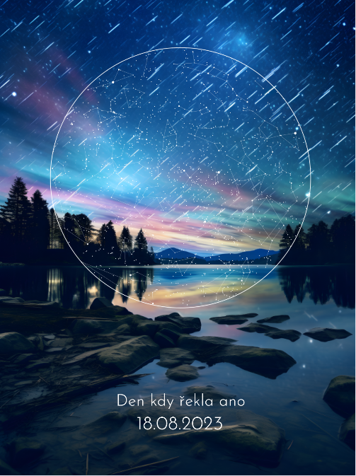 Hvězdná mapa životního okamžiku - padající hvězdy