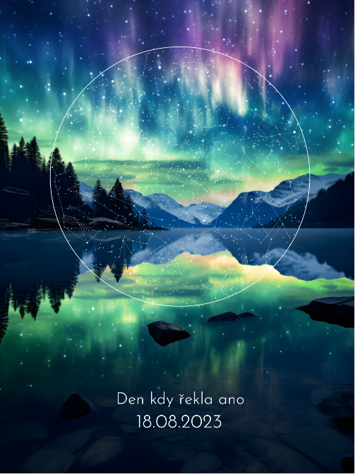Hvězdná mapa životního okamžiku - polární záře