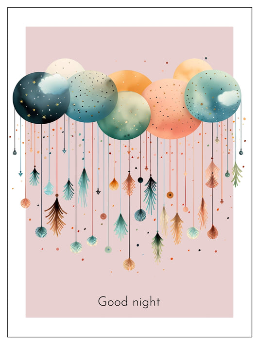 Obraz, plakát, boho styl, koule, růžová barva s vlastním textem, dárek pro dítě do dětského pokoje, ZivotniOkamziky.cz