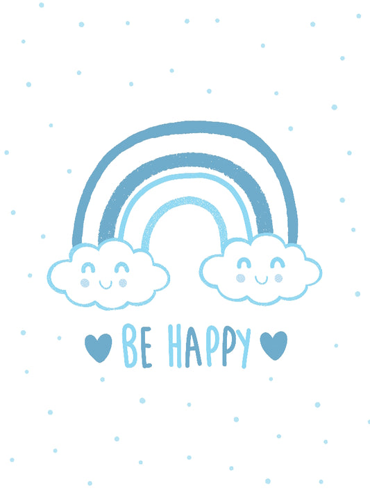 Obraz, plakát modrá duha s mraky. Dárek k narození dítěte. vyberete kombinace tak aby se Vám to hodilo na zeď dětského pokoje. ZivotniOkamziky.cz