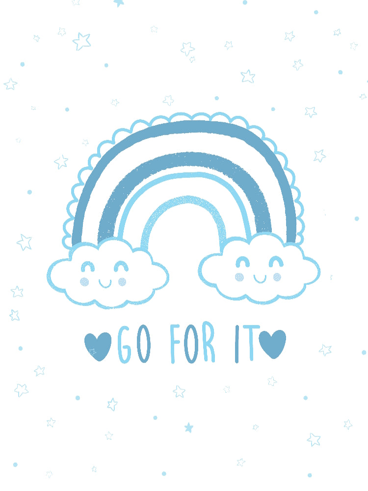 Obraz, plakát modrá duha s mraky. Dárek k narození dítěte. vyberete kombinace tak aby se Vám to hodilo na zeď dětského pokoje. ZivotniOkamziky.cz