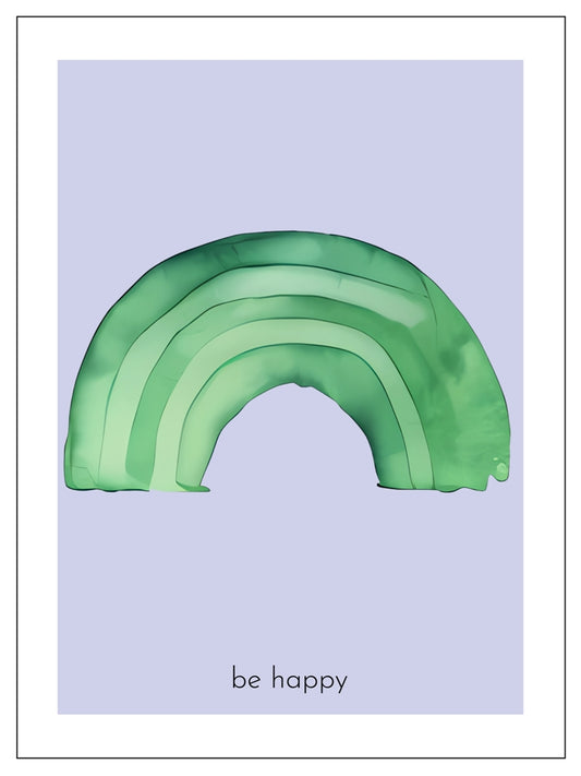 Obraz, plakát, minimalistická duha, vodové, modrá barva s vlastním potiskem, dárek pro dítě do dětského pokoje, ZivotniOkamziky.cz