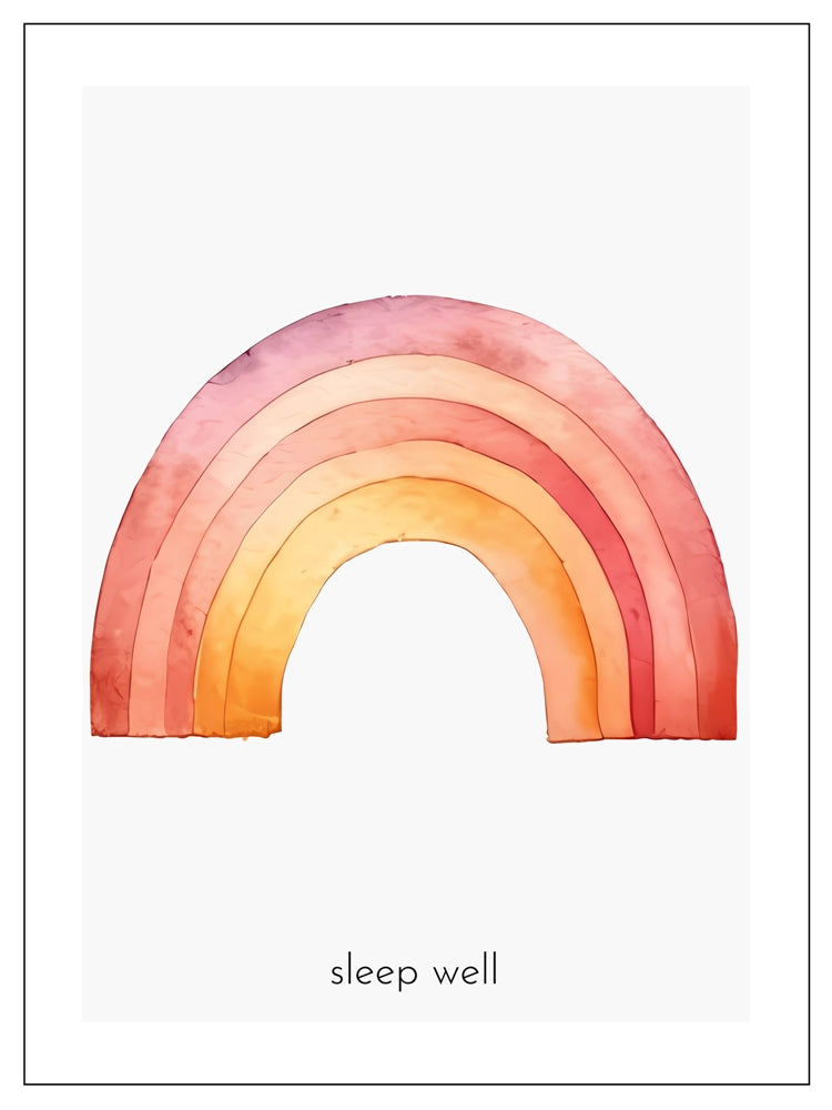 Obraz, plakát, minimalistická duha, vodové, šedá barva s vlastním potiskem, dárek pro dítě do dětského pokoje, ZivotniOkamziky.cz