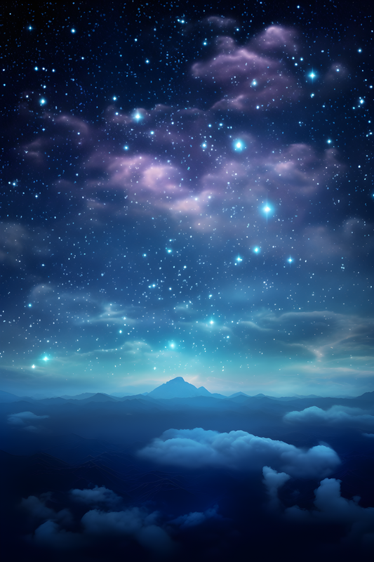 Hvězdná mapa životního okamžiku - hluboká noční modř